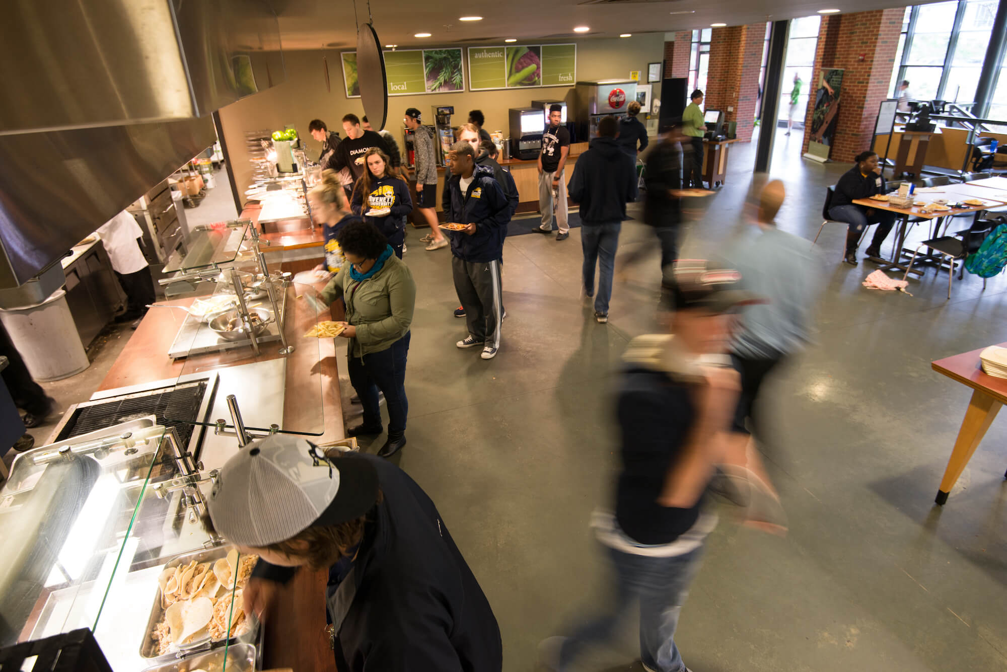 Eat lunch in the dining hall