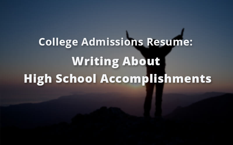 Writing About High School Accomplishments Plexuss