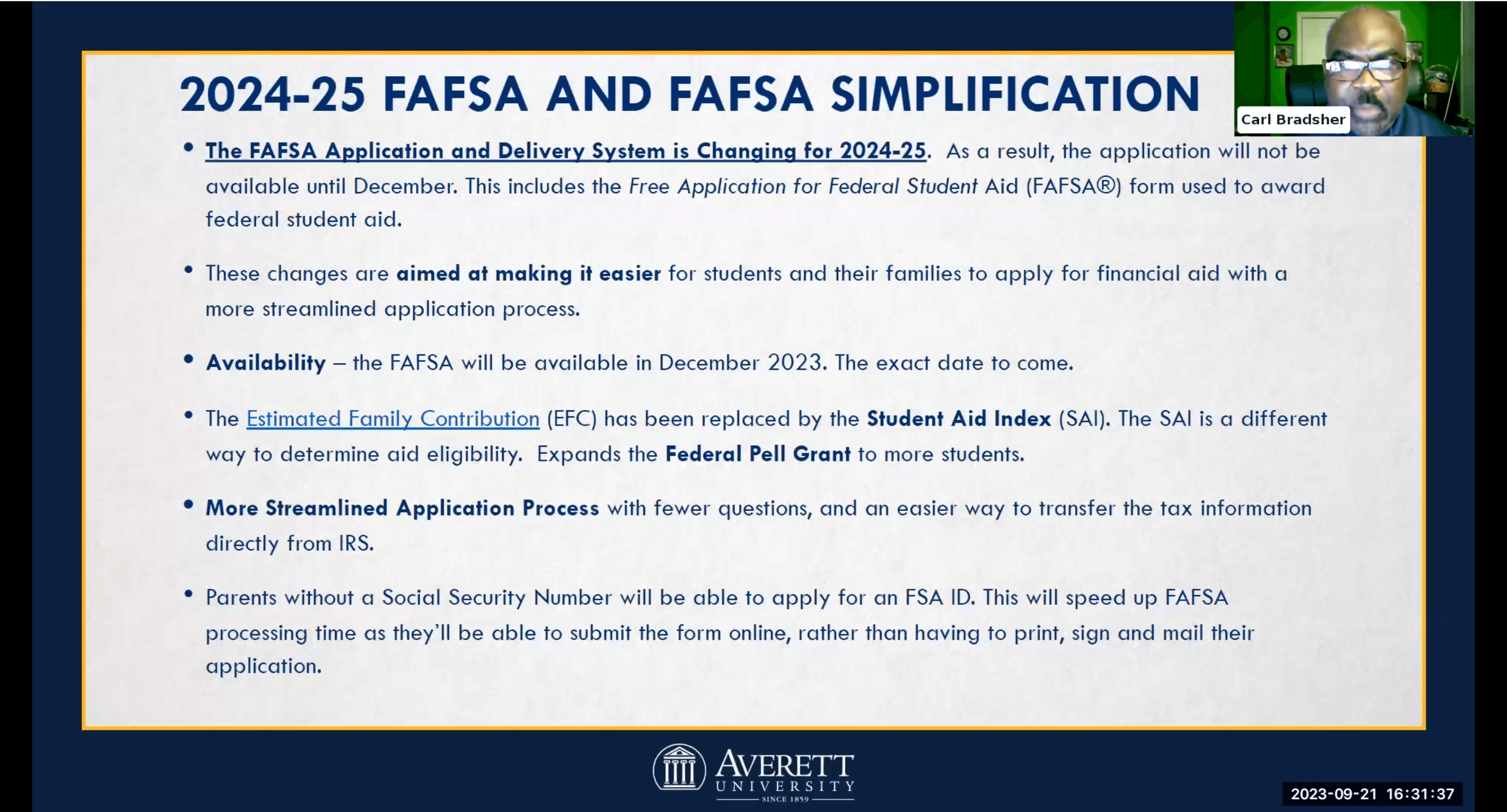 Federal student aid includes Pell Grant, student loans, and work-study. Completing the FAFSA is impo