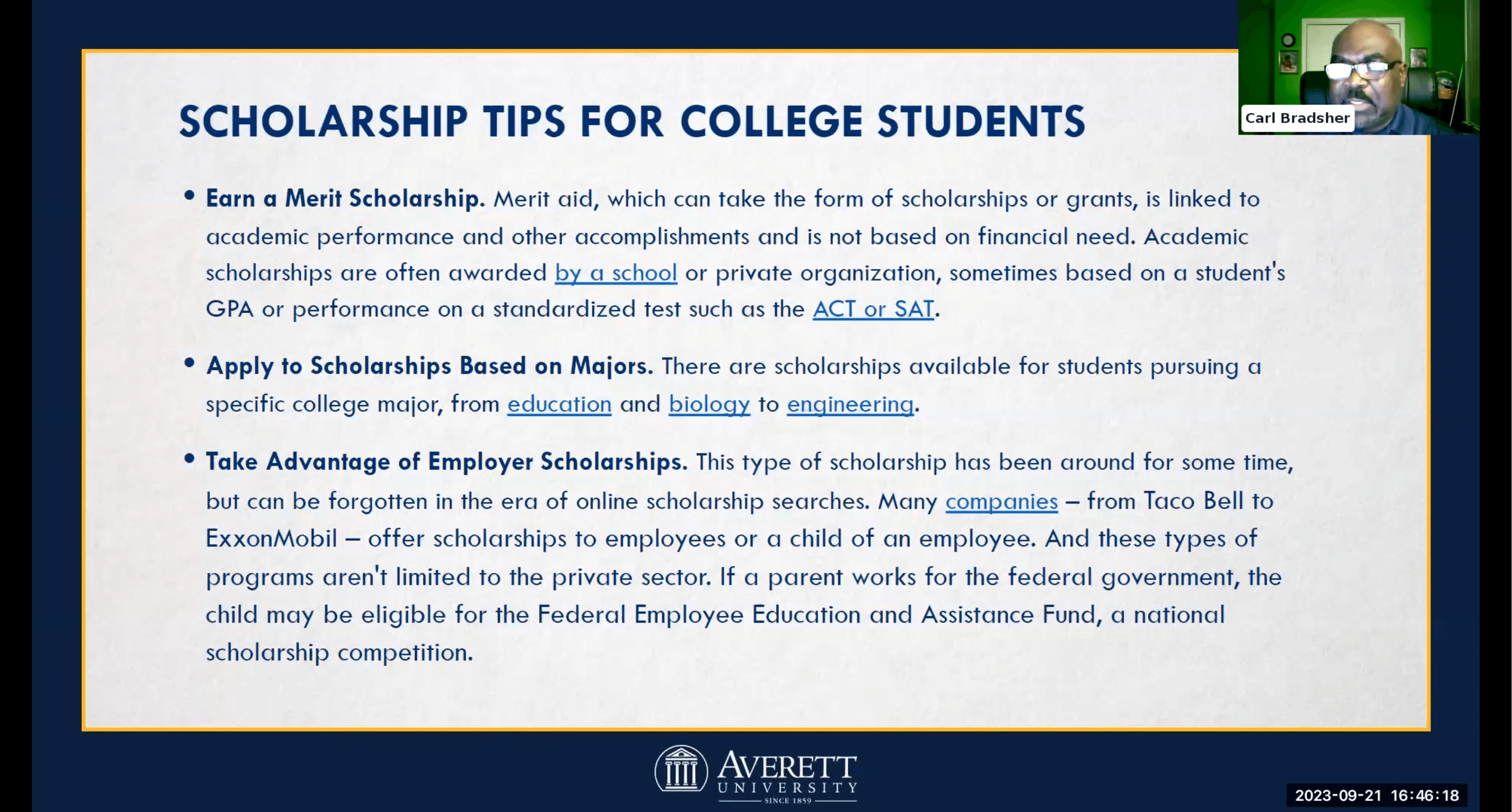 FAFSA is important, be ready in December. Universities will notify students when it's time to apply 