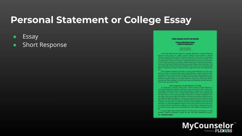 Personal statement for college format
