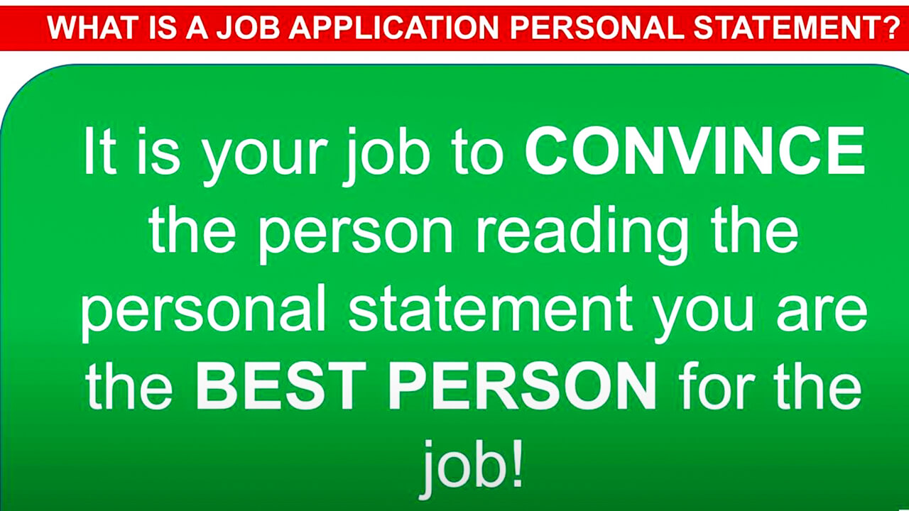 personal statement for job example