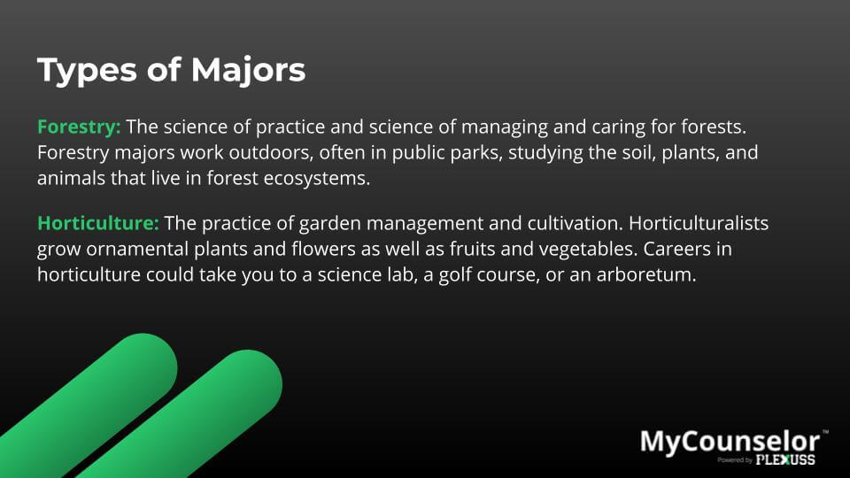 types of agriculture degrees