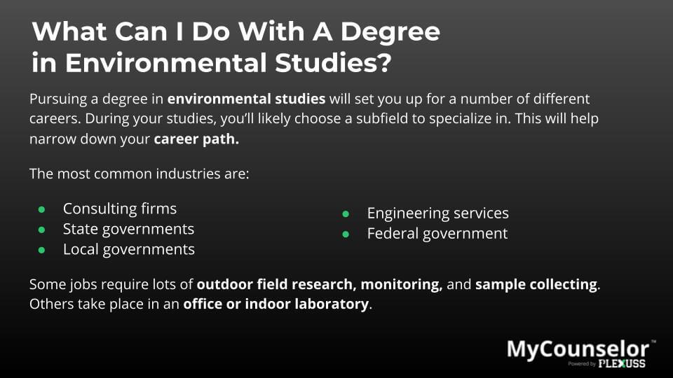 What can you do with an environmental Science degree