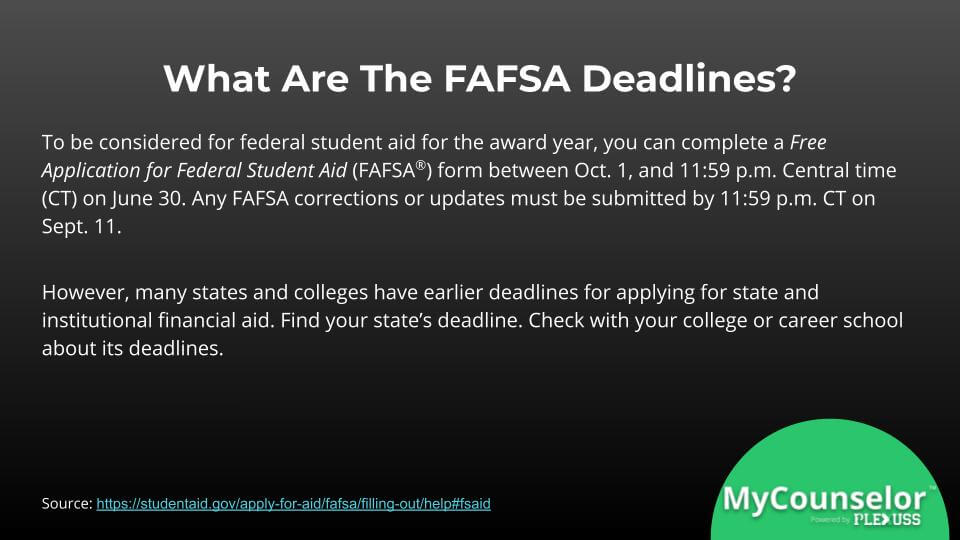 What do you need to fill out FAFSA