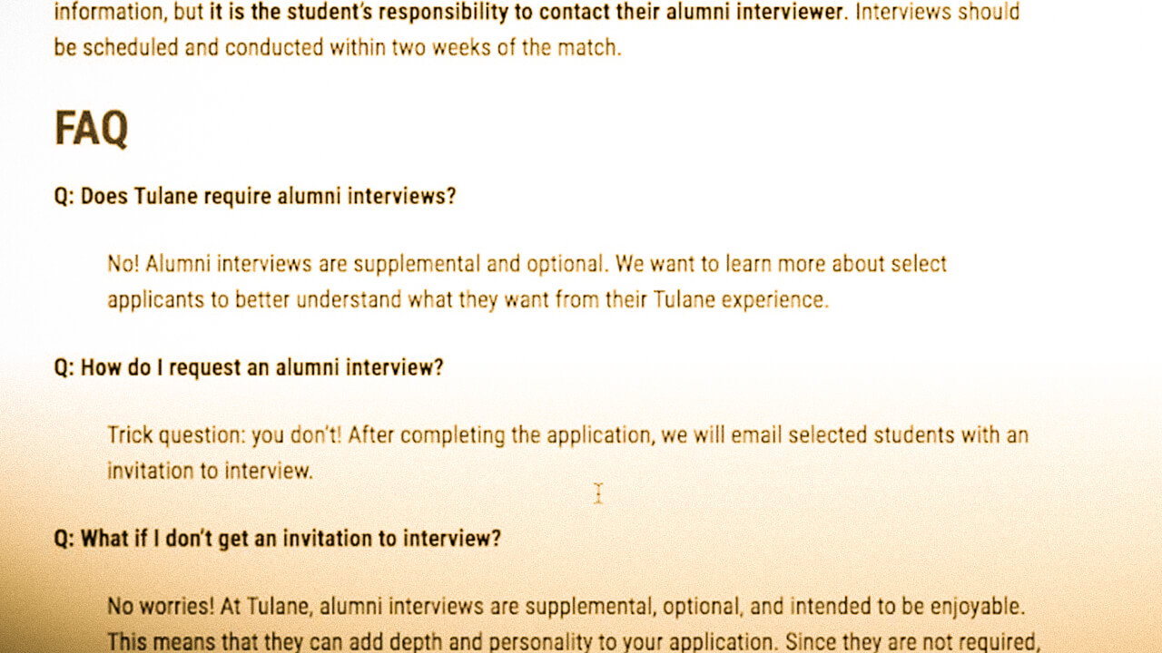 tulane university essay examples